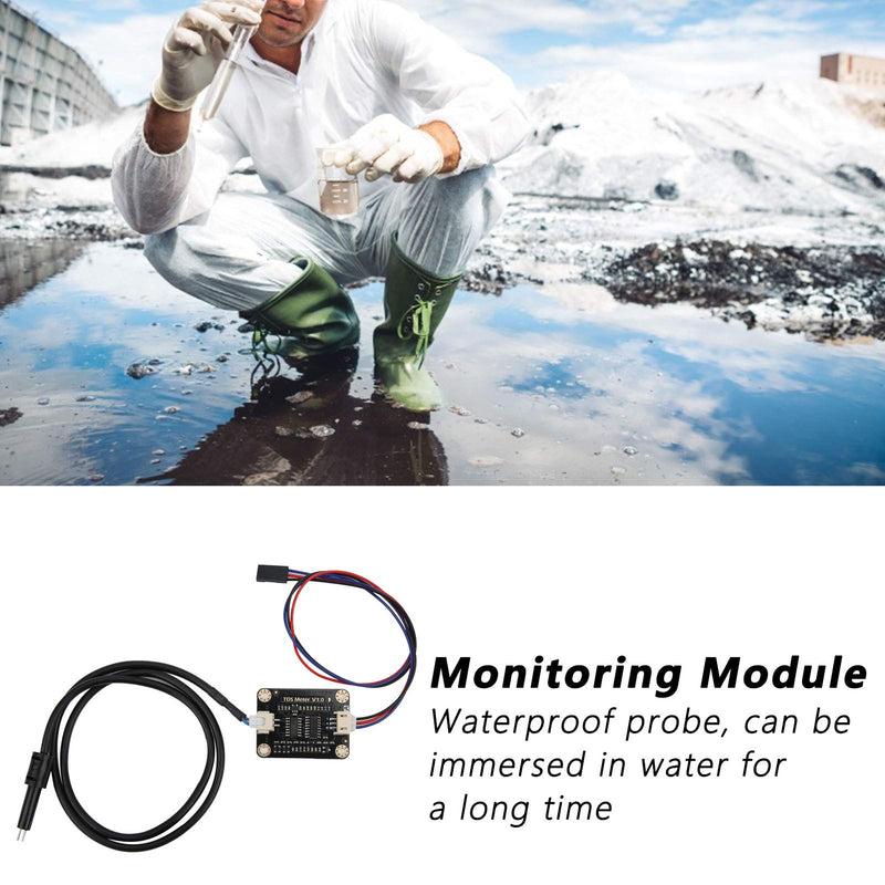 [Australia - AusPower] - Garosa Water Conductivity Sensor, Domestic Water Hydroponics Sensor with Waterproof Probe for Liquid Quality Monitoring Detection Tester Module Parts 