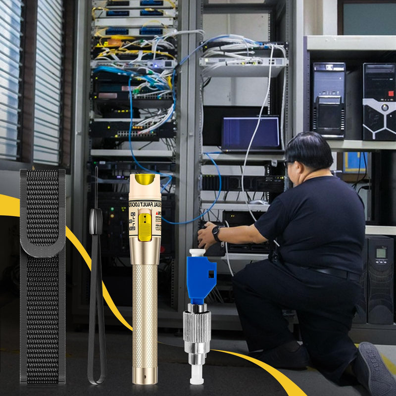 100 MW Fibre Optic Cable Tester, Fibre Optic Cable Tester, Visual Troubleshooting, Fibre Cable Tester, VFL Red Light Pen Suit for 2.5 mm FC, SC, ST Plug (Red Light 100 mW Battery Model) Rotes Licht-100mW-Batteriemodell