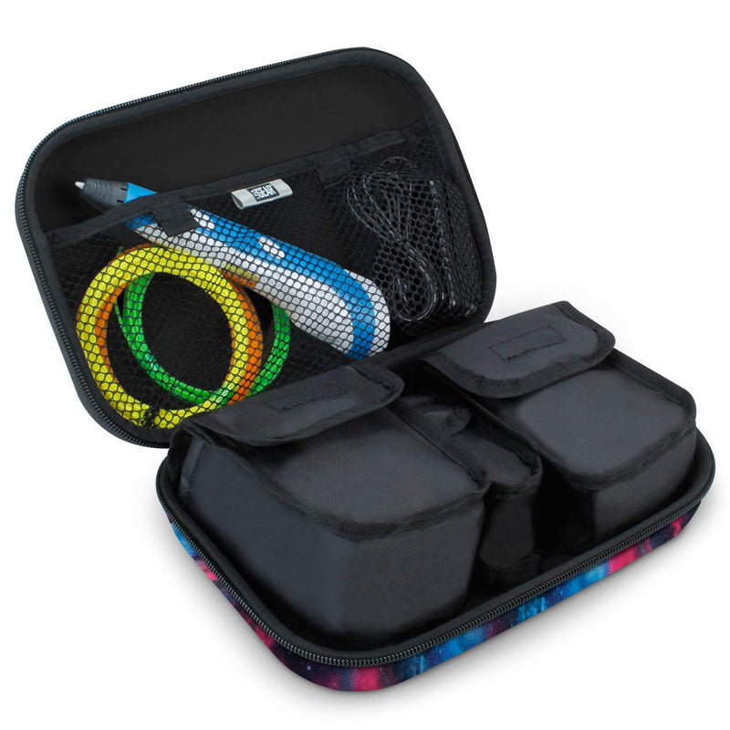 [Australia - AusPower] - USA Gear 3D Printing Pen Hard Case Compatible with 3D Doodler Pen, Scrib3d 3D Pen, Mynt3d Super 3d Pen, PIKA3D, and more 3D Pen - Storage Case for 3D Print Pen PLA Filament, Charging Cable (Galaxy) Galaxy 