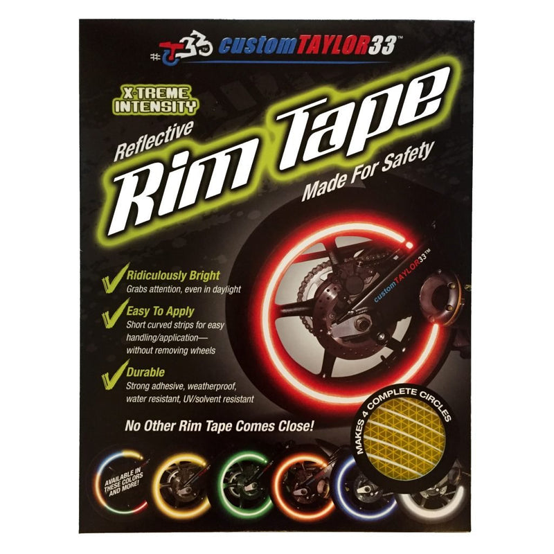 customTAYLOR33 (All Vehicles Yellow/Gold High Intensity Grade Reflective Copyrighted Safety Rim Tapes (Must Select Your Rim Size), 17" (Rim Size for Most SportsBikes) 17" (Rim Size for Most SportsBikes)