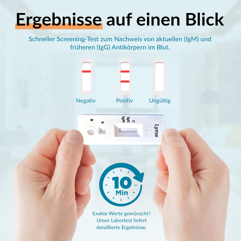 GetTested Lyme IgG/IgM Quick Test for Home - Tick Bite / Lyme Disease Test - Result in 10 Minutes, Simple, Discreet & No Doctor Appointment