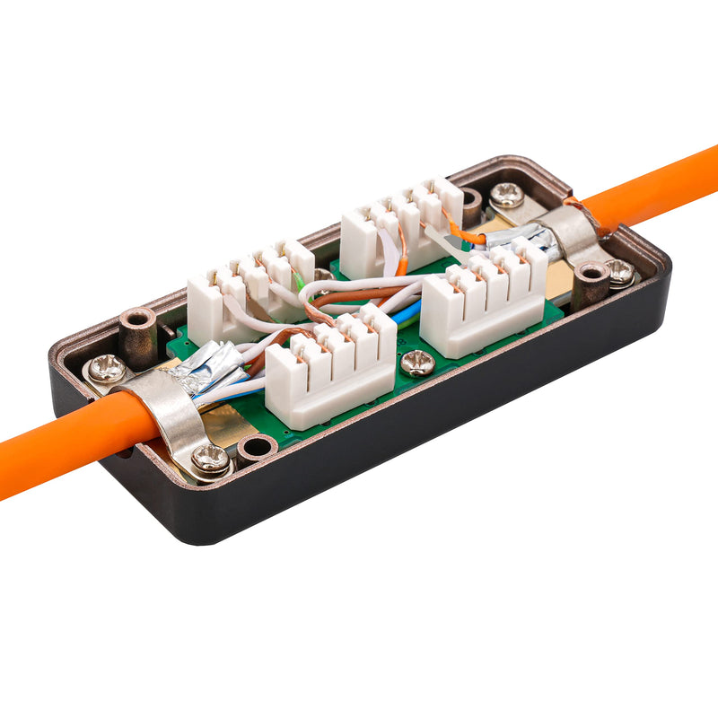 BIGtec CAT.7 LSA Connector Connection Box for Installation Cable Network Cable Connection Module Connector for Cable CAT.5 CAT.6 CAT.7, Shielded Housing, Connects Extended Installation Cable 1 pc.