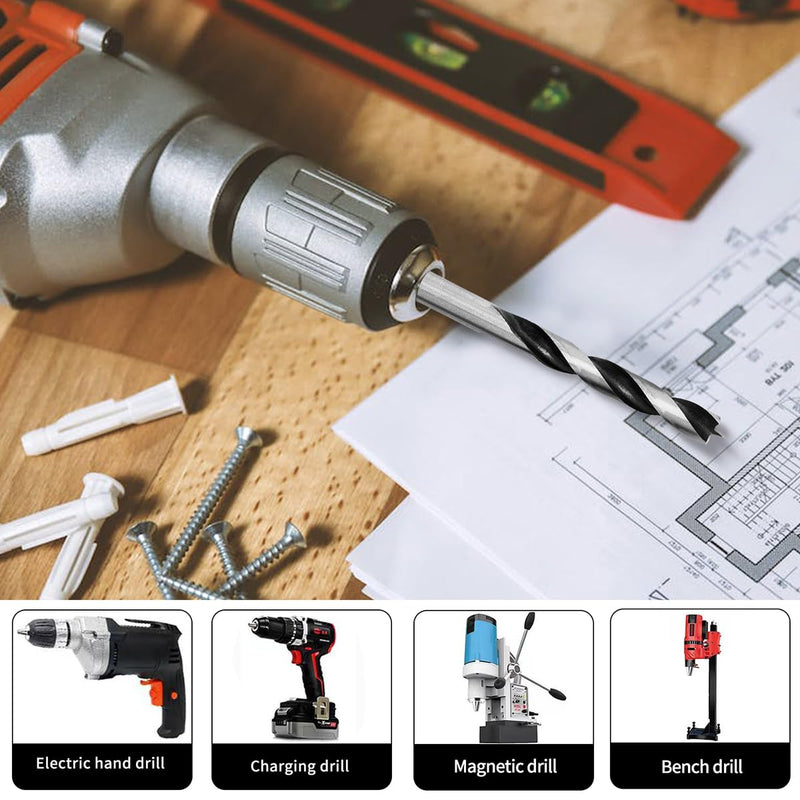 [Australia - AusPower] - Meccion Wood Drill Bit 3 mm 10 Pieces Wood Snake Drill Brad Point Wood Twist Drill Professional Woodworking Drill 3mm x 10 PCS 