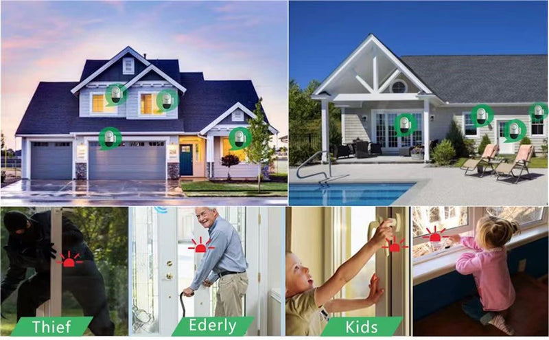 Window Alarm Sensors Door Alarms for Kids Safety , Home Security for Pool, Burglar Alarm, Dementia Patients Open (10Pack) 10pack