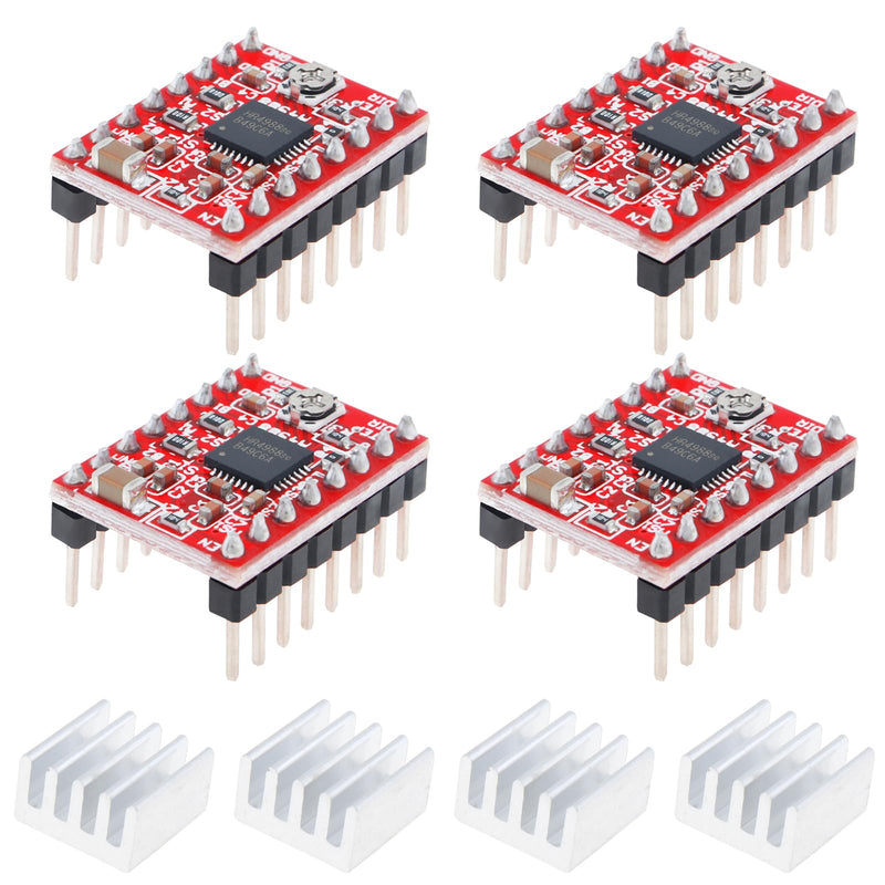 [Australia - AusPower] - CNC Shield V3.0 Extension Board+4Pcs A4988 Stepper Motor Driver with Heat Sinks+4Pcs 1.5M Stepper Motor Cable for 3D Printer/Engraver DC 12V to 36V 