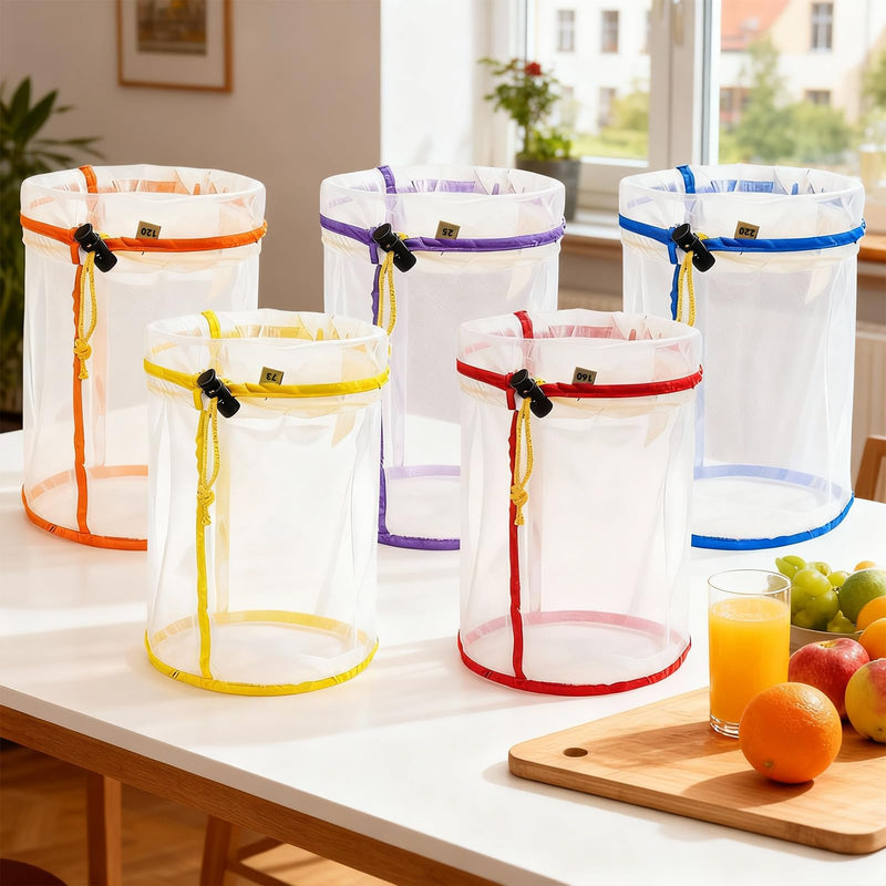 5 Gallon Mesh Bubble Bags for Sustainable Filtration of Herbal Extracts, Plant Bags, Press Strainer and Storage Bag Kit for Herbal Extraction and Production (25 to 220 Microns)