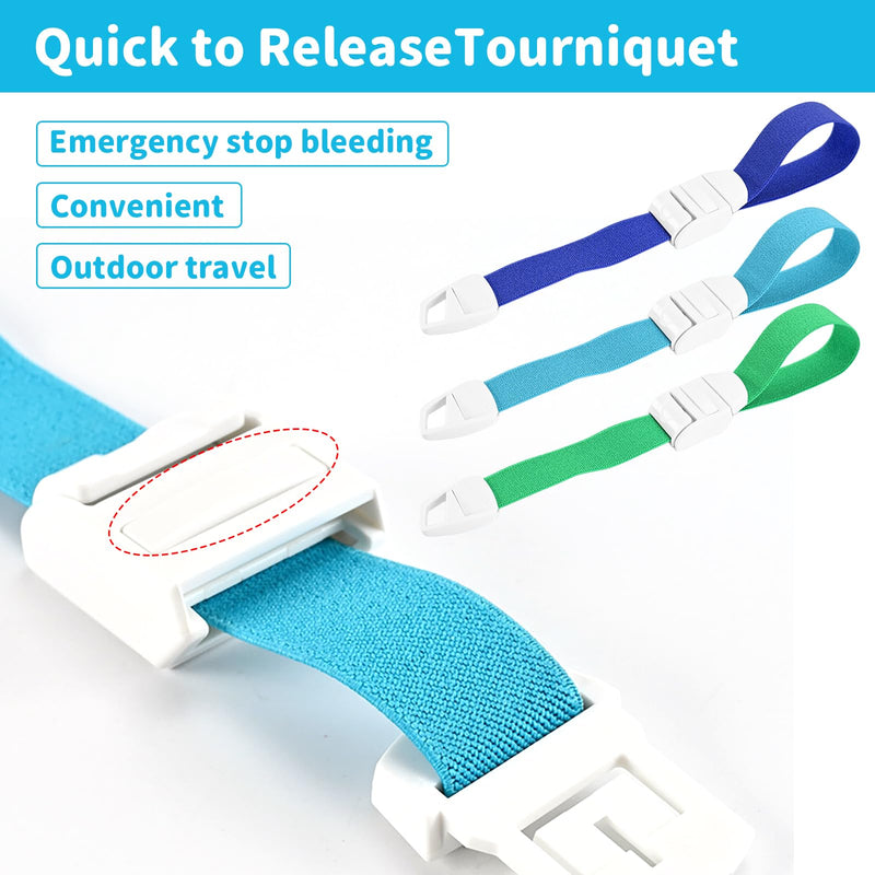Simsky Tourniquet Storage Hose, Medical Vein Congestion with Quick One-Hand Operation, Universal for First Aid, Blood Collection & Sports Injuries, Practical Set for Emergencies, Pack of 3