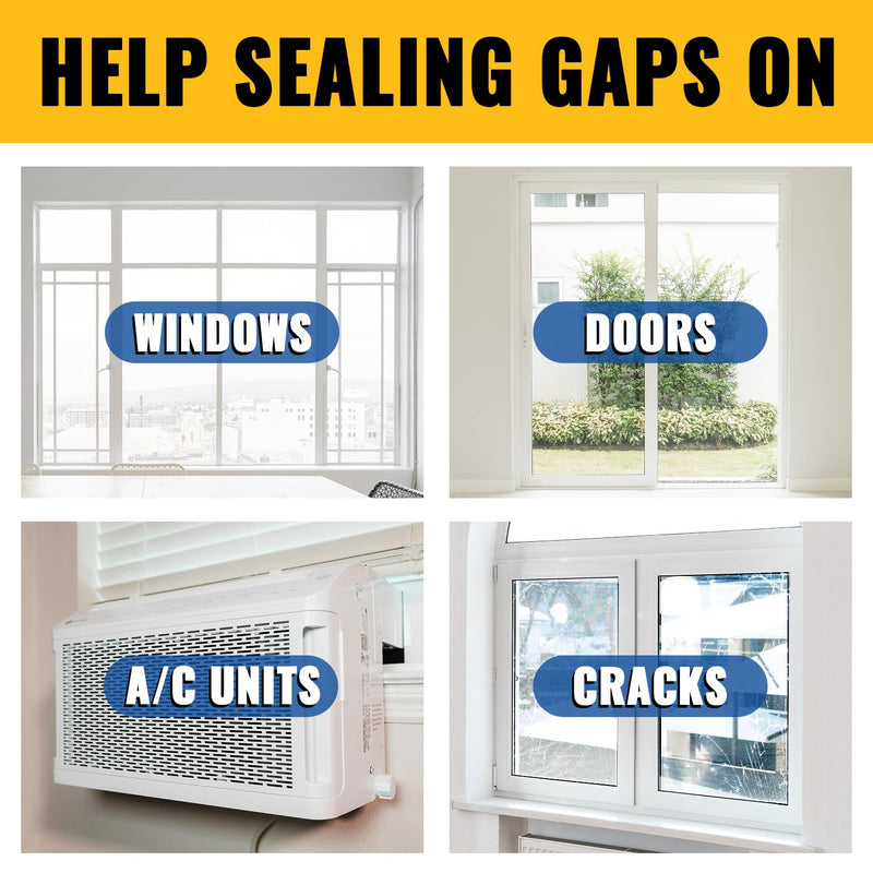 VIVIDA Transparent Window Weather Sealing Tape for Winter, 2 Inch x 180 FT (60 Yards) Window Insulation for Winter, Clear Weather Sealing Tape for Doors & AC Units, 1 Pack 2"×60 Yds (1 Roll)