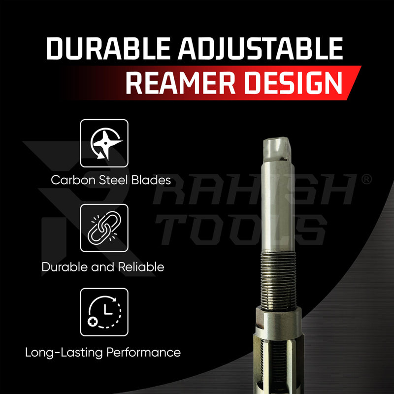 [Australia - AusPower] - Adjustable Hand Reamer Tool HV to H3 Sizes - 1/4" to 15/32” Reaming Tool for Precise Hole Finishing with Carbon Steel Blades - Hand Tools Reamers for Metal & Wood - 6.35mm - 11.90mm HV to H3 - 7Pcs 