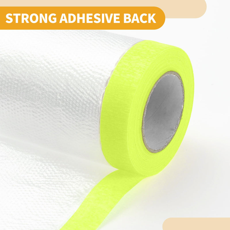 1 Pcs Universal Pre-Taped Masking Film Plastic Cover PE Film Paper White Green 55x2000cm / 65.62ftx21.65" 65.62 Ft x 21.65"