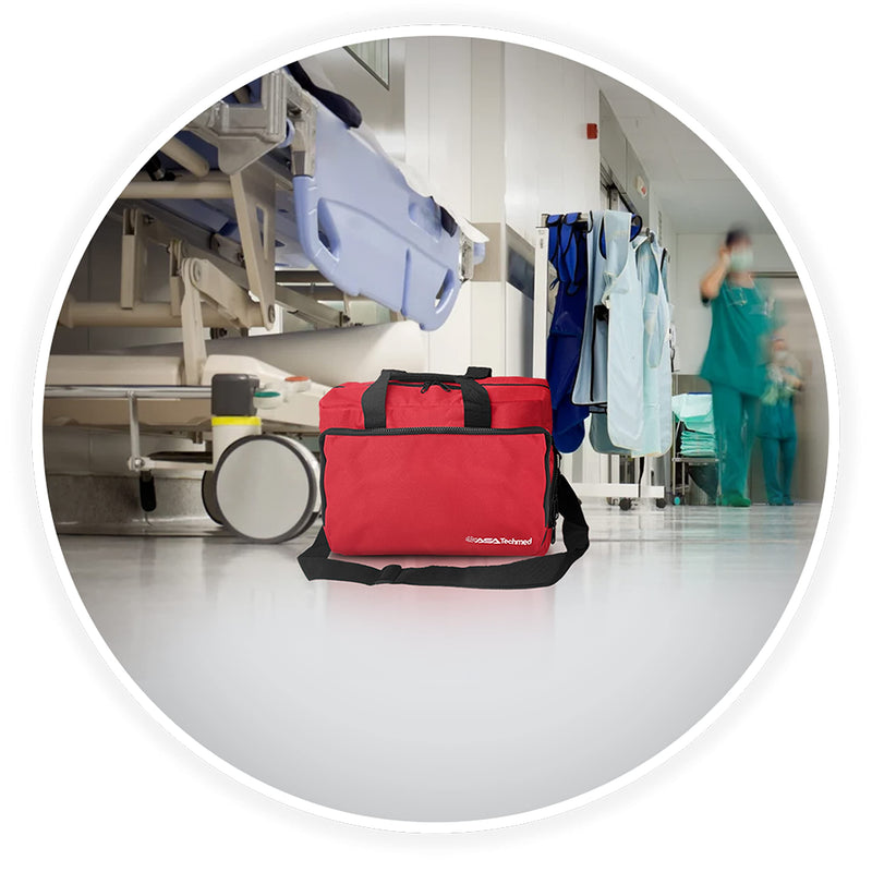 [Australia - AusPower] - ASA TECHMED Nurse Bag for Medical Equipment, Nurse Accessories Bag Ideal for Doctors, Nurses, Home Health Aids, Medical Students (Red) 