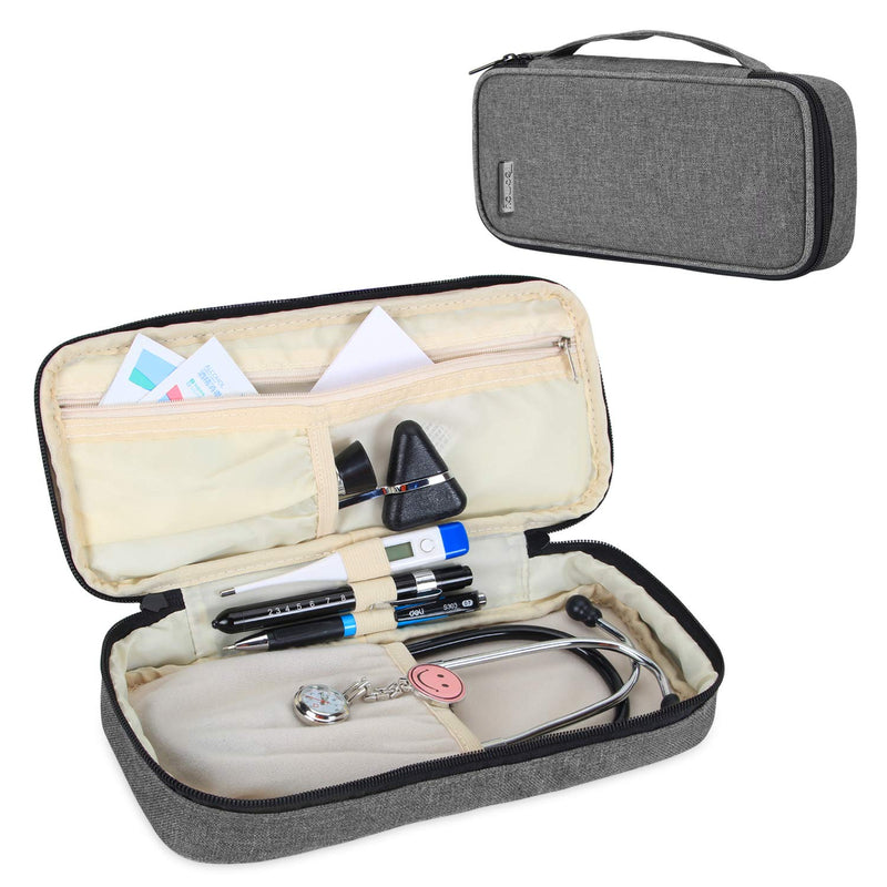 [Australia - AusPower] - Teamoy Stethoscope Case Compatible with 3M Littmann, ADC, Omron Stethoscope, Stethoscope Carrying Case Travel Bag for Nurse Accessories, Gray 