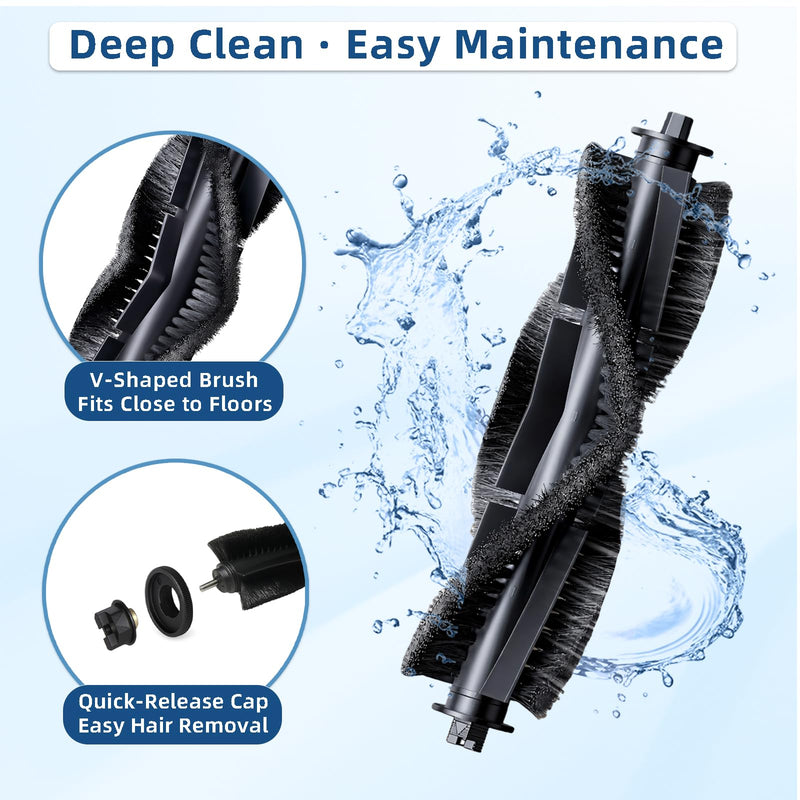 SmartClean V2 Replacement Parts Kit, Compatible with Ionvac SmartClean V2 Robovac Robot Vacuum Accessories, 2 Main Roller Brush, 6 Side Brush, 6 Hepa Filter