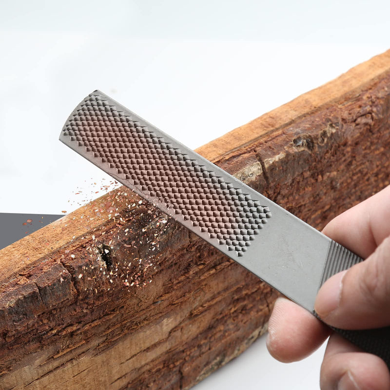[Australia - AusPower] - Litoexpe 2 Pack 8 Inch 4 Way Premium Grade High Carbon Hand File, Round Rasp, Half Round Flat, Needle Files for Sharping Wood and Metal Tools 