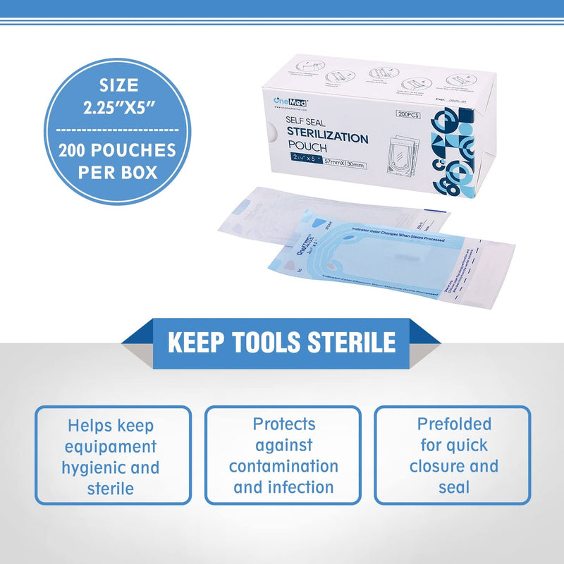 [Australia - AusPower] - 200 Pouches Dental Self-Sealing Sterilization Pouches 2.25x4 inch 200/Box 1 Box 