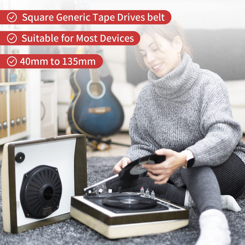 [Australia - AusPower] - Recorder Rubber Belts, Cassette Recorder Repair Maintenance Mix Cassette Rubber Square Belt 40-135MM (50PCS) 