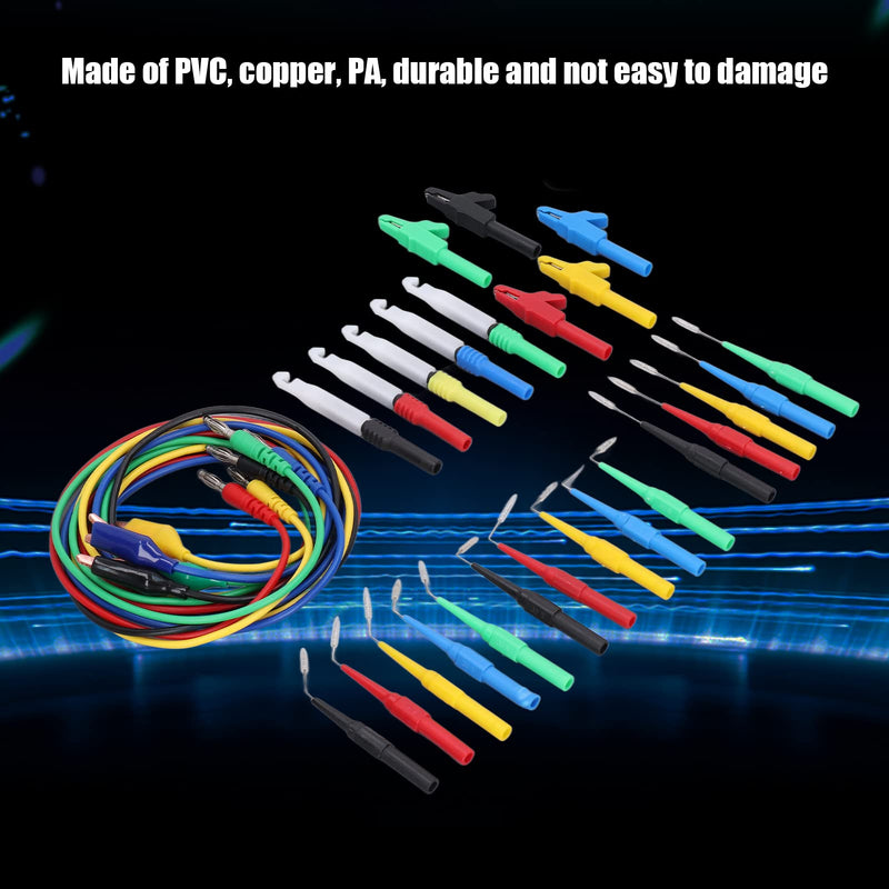 [Australia - AusPower] - Banana Plug Test Leads Kit 90° 135° 180° Back Probes 4mm Banana Plug Kit for Car Repairing Diagnostic Circuit Testing 