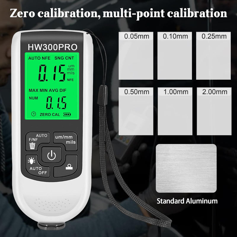 [Australia - AusPower] - Infreecs Digital Coating Thickness Gauge, Car Paint Gauge, 0-2000UM Paint Thickness Gauge, Paint Thickness Gauge with LCD Display Fe & NF for Measuring Paint Thickness in the Automotive Industry 