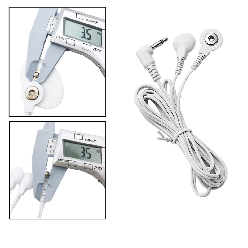 [Australia - AusPower] - 4 Count TENS Wires 3.5mm Plug TENS to 3.5mm Snap Electrode Wires for TENS Unit Electrodes Lead Wires for TENS 4 Count (Pack of 1) 
