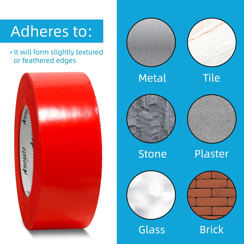 Red Stucco Tape, 2 Inch x 60 Yards, UV-Resistant Stucco Tape, Waterproof Masking Tape for Home Renovation, Surface Protection, Tile Scratch Prevention Red 1 Roll
