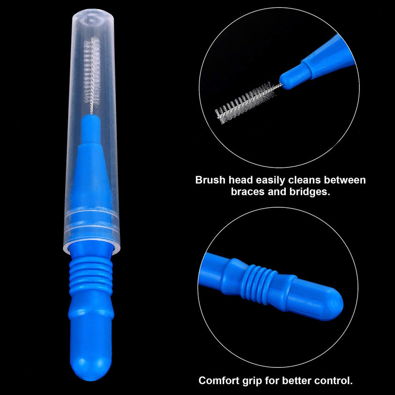 [Australia - AusPower] - 100 Pieces Braces Dental Brush Flosser for Cleaner Interdental Brush Toothpick Dental Tooth Flossing Head Oral Dental Hygiene Toothpick Cleaners Cleaning Tool(Red and Blue) Red and Blue 