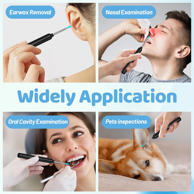 Ear Cleaner with Camera HD 5MP - 6 LEDs | Dimmable LEDs. IP67 Waterproof For adults and children. Wireless App control. 90 minutes. Battery.