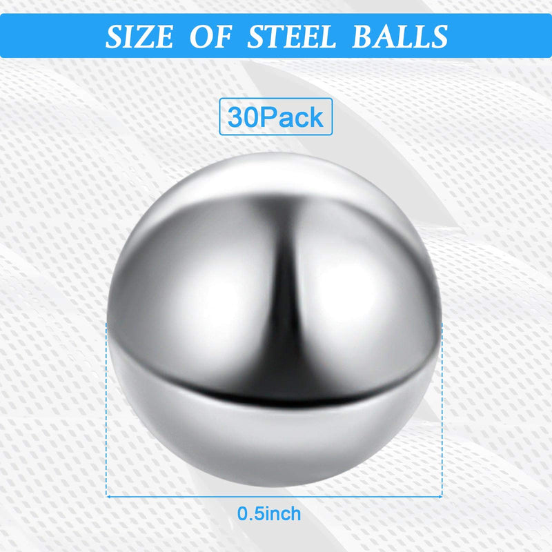 [Australia - AusPower] - Ripeng 30 Pieces Labyrinth Replacement Steel Balls 0.5 Inch Replacement Rust-Proof Metal Balls for Marble Runs 