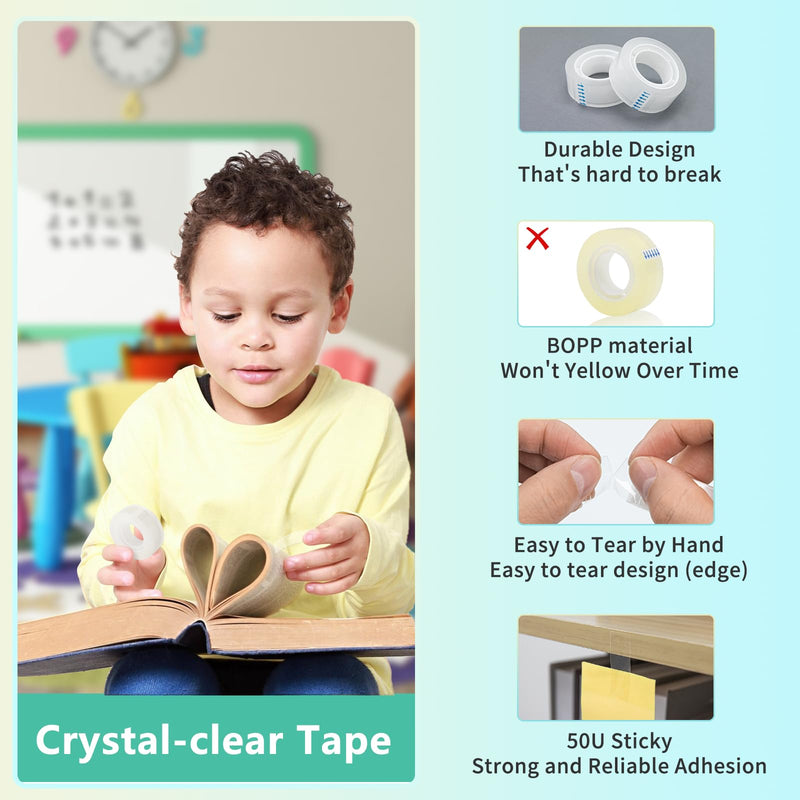 [Australia - AusPower] - OWLKELA 4 Rolls Transparent Tape Refills, Clear Tape, All-Purpose Transparent Glossy Tape for Office, Home, School 4 Pcs 