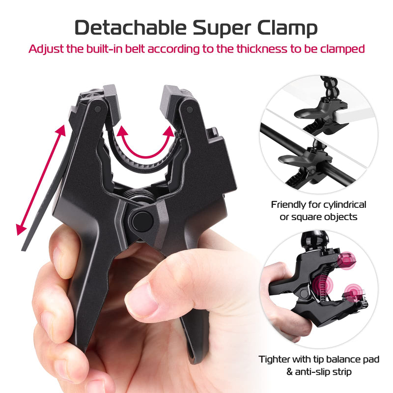 [Australia - AusPower] - ULANZI Jaws Flex Clamp Mount with Adjustable Gooseneck Compatible with 4-7'' Smartphone, GoPro Hero 11, 10, 9, 8, 7, 6, 5, 4, Session, 3+, 3, 2, 1, Max, Hero (2018), Fusion, DJI Osmo Action Cameras 