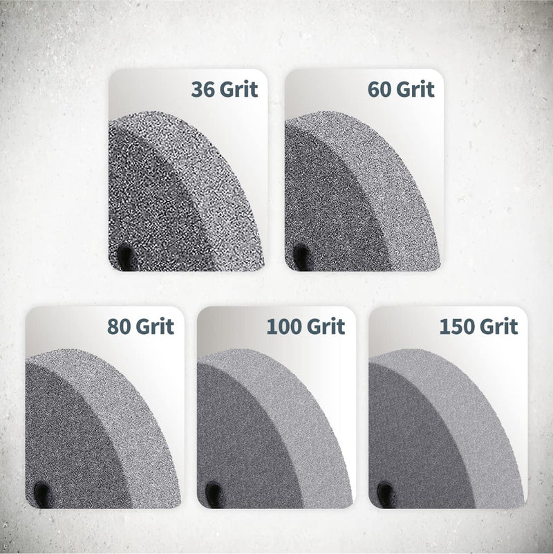 [Australia - AusPower] - POWERTEC 15518 Bench and Pedestal Grinding Wheels, 6 Inch x 3/4 Inch, 1/2 Arbor, 80 Grit, Aluminum Oxide Bench Grinder Wheel for Bench Grinder, 1 Pack 80 Grit, 1PK 6" Grinding Wheels 