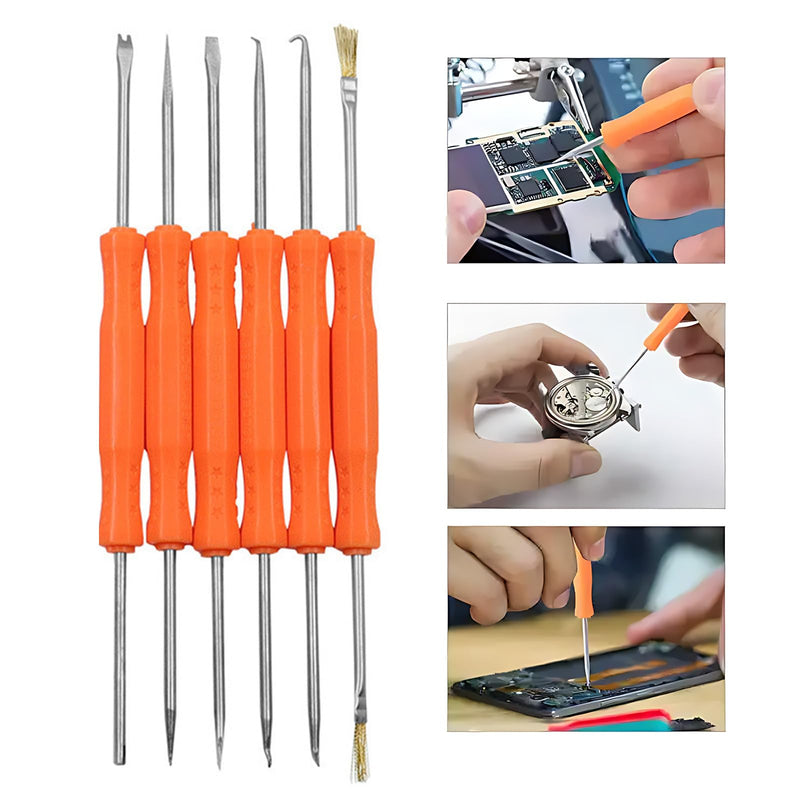 [Australia - AusPower] - Telituny Circuit Board Welding Tool Set, 6-Piece PCB Metal Soldering Aid Repair Kit for Circuit Boards, Precise Welding Tool Set, Assist Tools for Repairing, Installing, Disassembling, Cleaning 