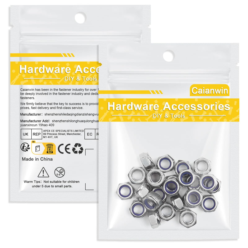 [Australia - AusPower] - 10Pcs M12-1.75mm Nylon Insert Hex Lock Nuts DIN985 Stainless Steel A2 Self Locking Nuts for Industrial Construction Fasteners 10 M12×1.75 