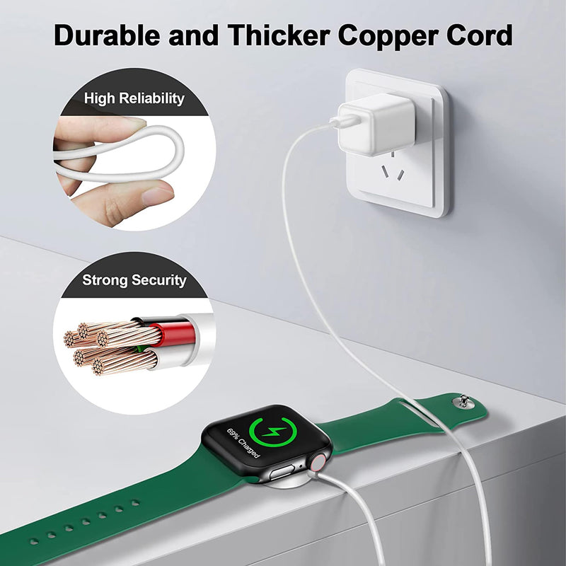[Australia - AusPower] - 𝟐𝟎𝟐𝟒 𝐔𝐩𝐠𝐫𝐚𝐝𝐞𝐝 Magnetic Charging Cable for Apple Watch Charger,[USB C Port] Wireless Charger Coaxial Cables Compatible with iWatch Series Ultra2/Ultra/8/7/6/SE/SE2/5/4/3/2[3.3FT/1M],White White 1.0M 