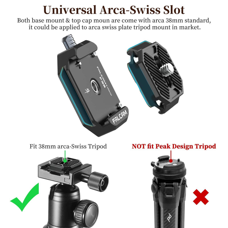 [Australia - AusPower] - ULANZI F38 Camera Quick Release Plate w 1/4" to 3/8" Screw Thread, Quick Release System QR Plate Camera Tripod Mount Adapter for Sony Canon Monopod DSLR Stabilizer Slider DJI Switch Between Stablizer 