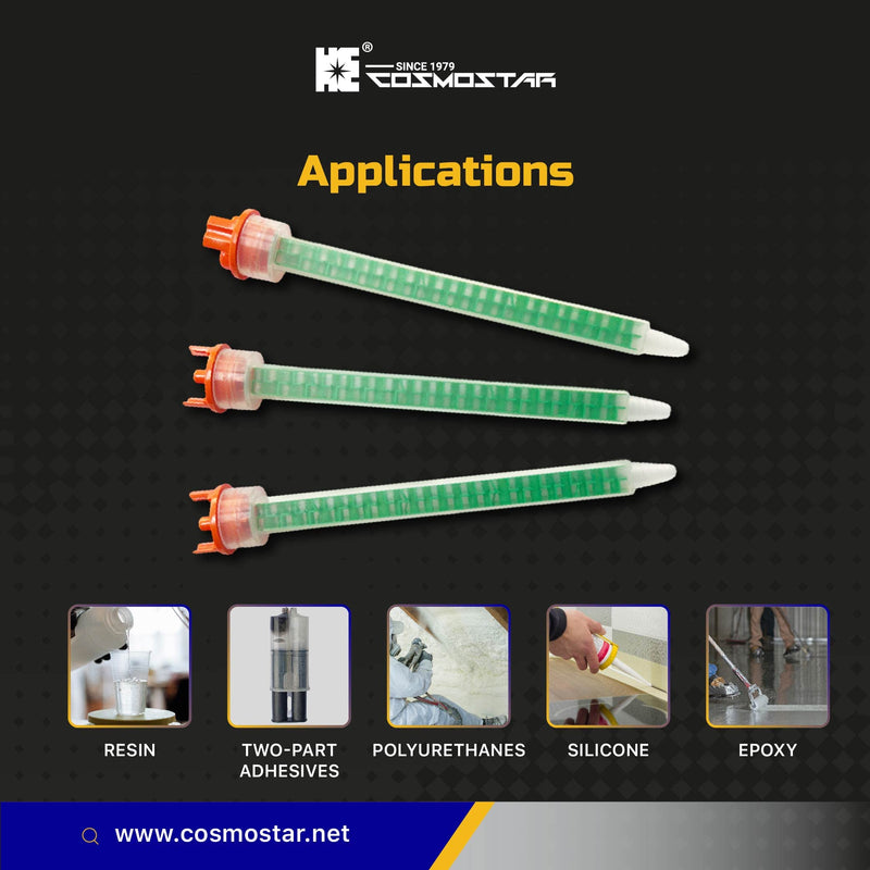 [Australia - AusPower] - CosmoMix Square Static Mixer Nozzle Tube Tip, F System for 4:1/10:1 Mixing Ratio,7.1 Inches, 24 Elements, 10 Pieces Epoxy Mixing Nozzle Tip, For AB Glue Acrylic Adhensive Gun Mixer (RSF10-11-24S) RSF10-11-24S 