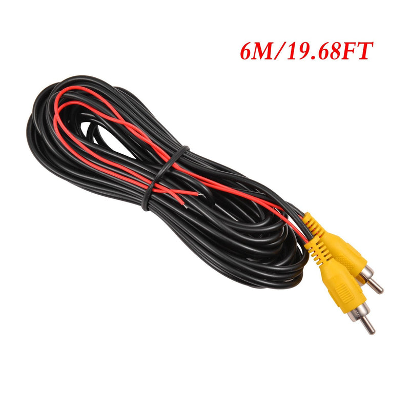 [Australia - AusPower] - DALLUX Backup Camera RCA Video Cable,Car Reverse Rear View Camera Video Cable with Detection Wire(20FT/6 Meters),AV Extension Cable with RCA Video Female to Female Coupler and Power Cable RCAC02/20ft 