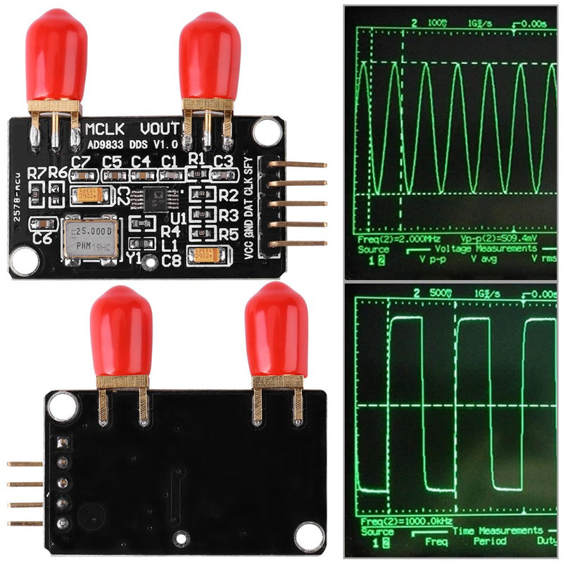 AD9833 DDS Signal Generator Module 0 MHz to 12.5 MHz Square/Triangle/Sine Wave