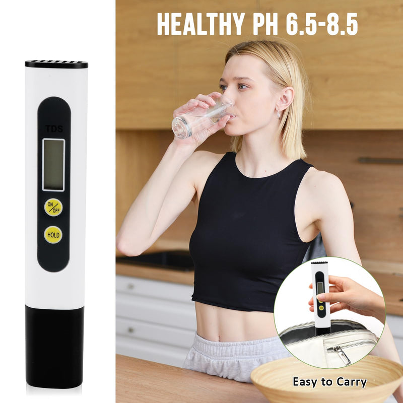 [Australia - AusPower] - TDS Digital Water Tester for Drinking Water, 3-in-1 Meter, 0-9990ppm Water Quality Tester with Titanium Probe Sensor for Pool Home Aquariums Coffee Brewing Pet Care Travel Survival Kit Eco Car Wash 