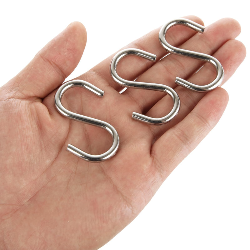 [Australia - AusPower] - CYEAH 50 Pcs Heavy Duty S Hooks for Hanging, 304 Stainless Steel S Shaped Hooks, 2 in Long Metal Hangers Hanging Hooks for Kitchen, Work Shop, Bathroom, Garden, Max 176 Lbs 