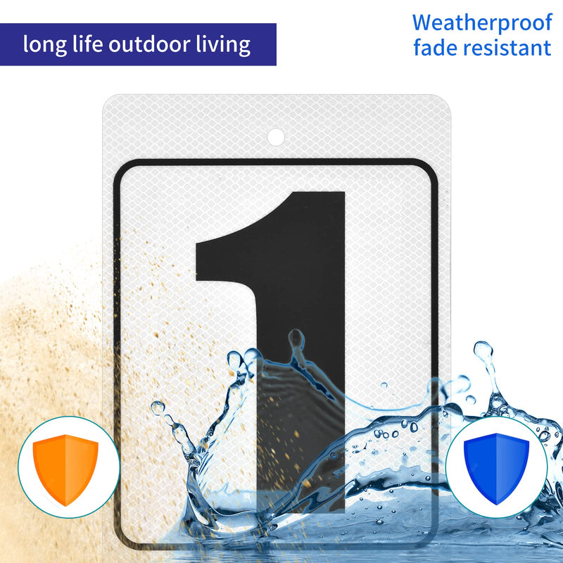 [Australia - AusPower] - 8 x 12 inch Reflective Parking Lot Number sign Aluminum Number sign Curbside Number Weatherproof Fade Resistant High-Intensity Grade Aluminum Sign for Outdoor Indoor (Number Sign 5) Number Sign 5 