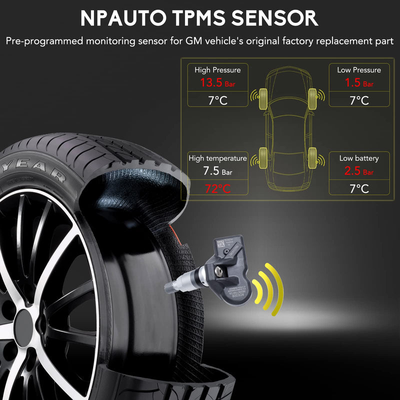[Australia - AusPower] - NPAUTO TPMS Sensor Compatible with BMW 335i 528i 328i M3 M6 X3 X5 Z4 Series 1 3 5 6 7 Mini Rolls-Royce & More, 4-Pack Tire Pressure Monitoring System Sensors Replace# 36236798726, 36236771034, 433Mhz 