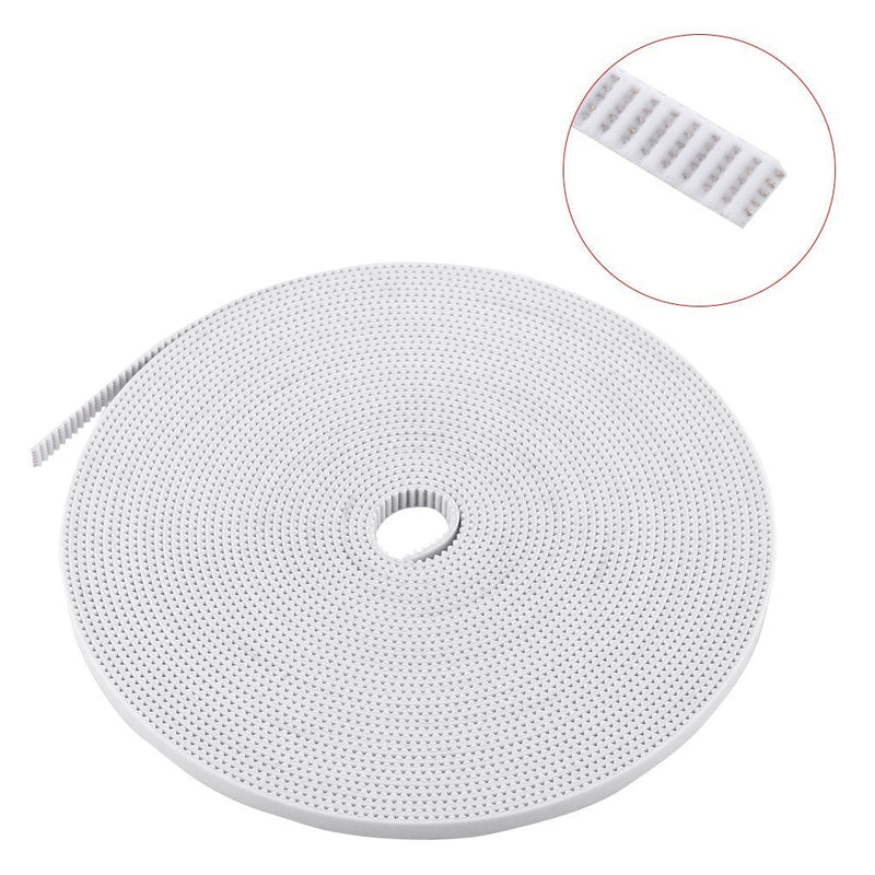 [Australia - AusPower] - GT2 Timing Belt, Reinforced GT2 Belt, 10M White Open Timing Belt for 3D Printer 6mm Wide PU with Steel Core, 6mm Width 