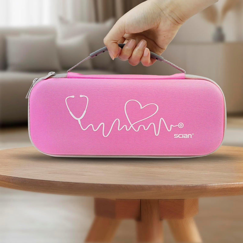 [Australia - AusPower] - Scian 13 pcs Stethoscope Case Kit, Portable Stethoscope Case Included Medical Scissor, Penlights, Nurse Accessories for Doctors Medical Students Nurses Gift, Pink 