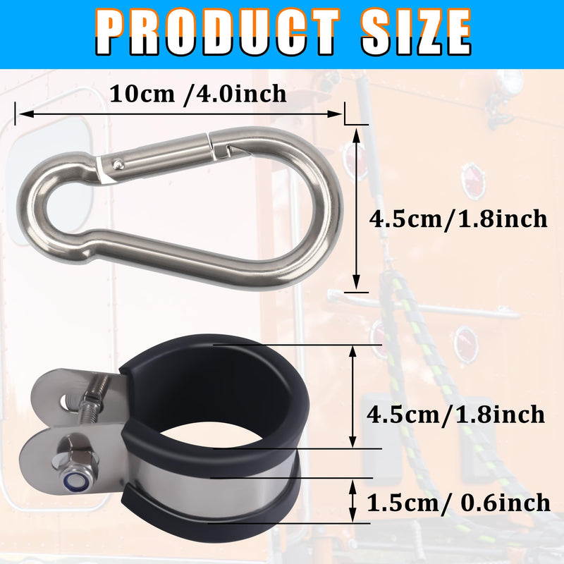 [Australia - AusPower] - Hanger Bracket Assembly 2 Pack, Stainless Steel Airpower Line Clamp for 3-in-One Wrap Air Hose Lines for Tractor Trailer Semi Truck 