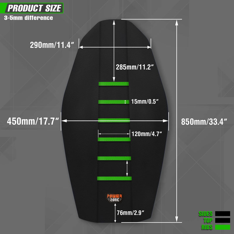 Universial Dirt Bike Seat Cover - Soft Ribbed Rubber Seat Covers for Motorcross Enduro Green