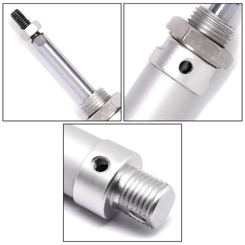 [Australia - AusPower] - Air Cylinder 16mm Bore 75mm Stroke, Mini Air Pneumatic Cylinder Double Action Single Rod Pneumatic Air Cylinders with Y Connector & 4 Pcs Pneumatic Quick Fitting (MAL16x75) 