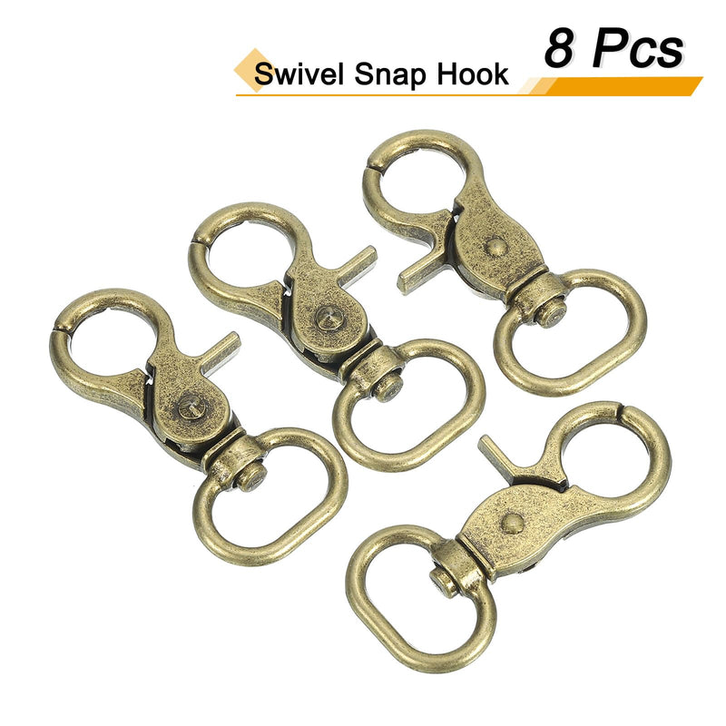 [Australia - AusPower] - uxcell 8Pcs Swivel Snap Hook, 20mm(3/4") Trigger Snap Heavy Duty Metal Lobster Claw Clasp Lanyard Clips for Straps Bags Belting Leathercraft, Bronze 