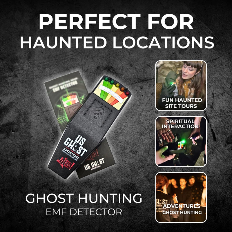 Phantom-X EMF Detector for Ghost Hunting – USB-C Rechargeable, LED EMF Meter Chart, On/Off Power Switch, 0–20+ mG Range, Lightweight and Durable Designed by Professionals