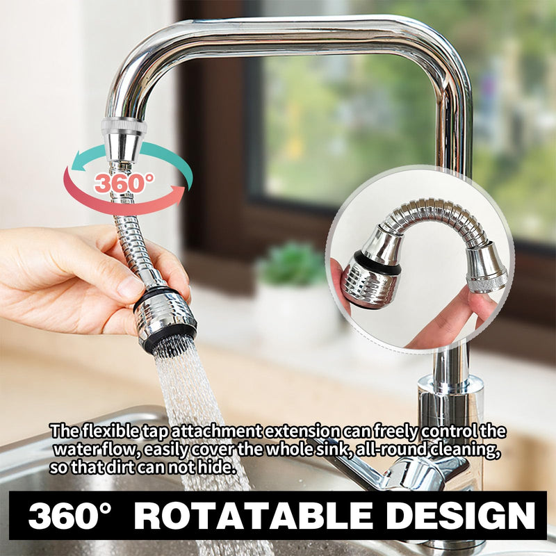[Australia - AusPower] - Tap Hose Aerator, Aerator for Taps with Hose, 360 Degree Swivel Tap Aerator, Flexible Tap Aerator, Aerator Tap Extension for Kitchen Sink 