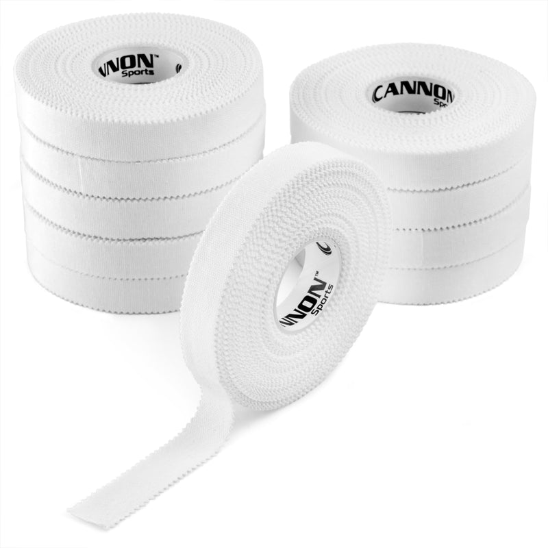 Cannon Sports 10 Pack Athletic Finger Tape - 0.5 Inch x 45 Feet Each Roll - Extra Strong Adhesive for Rock Climbing, Jiu-Jitsu, Wrestling, Martial Arts, Weight Training, Volleyball (White, 10 Pack) White